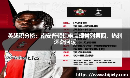 英超积分榜：南安普顿惊艳表现暂列第四，热刺逐渐回暖